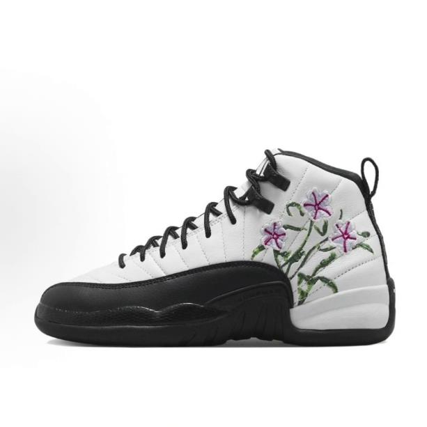Jordan Air Jordan 12 Floral 运动  高帮 复古篮球鞋青少年