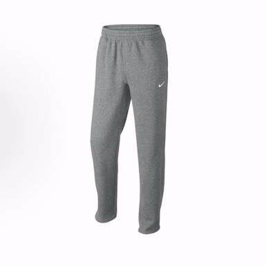 Nike 纯色Logo印花加绒直筒针织运动裤 男款 灰色