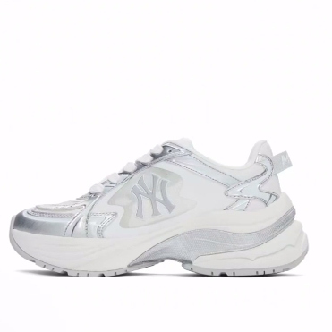 MLB Chunky Jogger 时尚亮面低帮 休闲跑步鞋 男女同款 白色