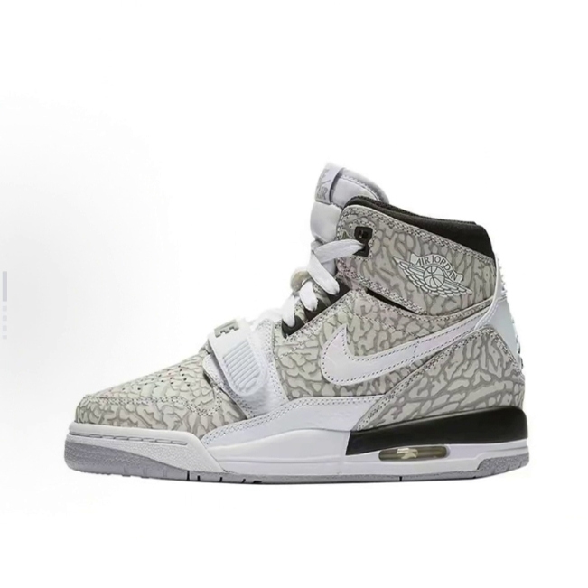 Jordan Legacy 312 皮革 爆裂纹 高帮 儿童篮球鞋 白水泥 青少年