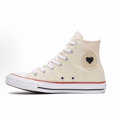 Converse Chuck Taylor All Star  桃心 高帮 帆布鞋 女款 米色