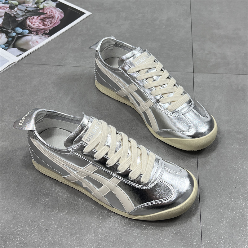 银色德训鞋女2023夏季新款真皮透气运动跑步鞋英伦风休闲个性板鞋
