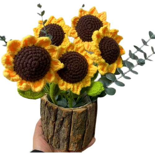 DIY DIY DIY домашняя шерсть, сплетенная на цветы подсолнечника