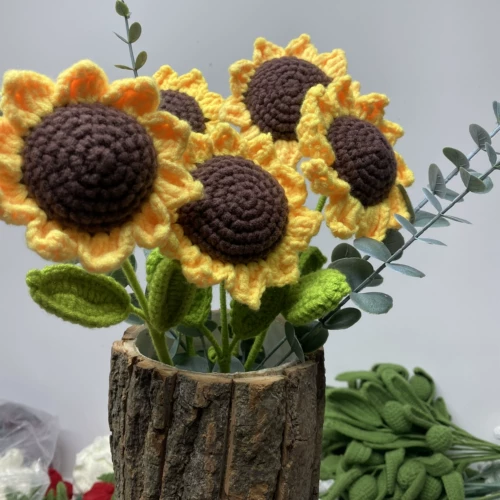 DIY DIY DIY домашняя шерсть, сплетенная на цветы подсолнечника
