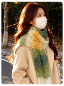 雪宝同款围巾手工编织diy材料包渐变长绒十绿野仙踪刻送男女朋友