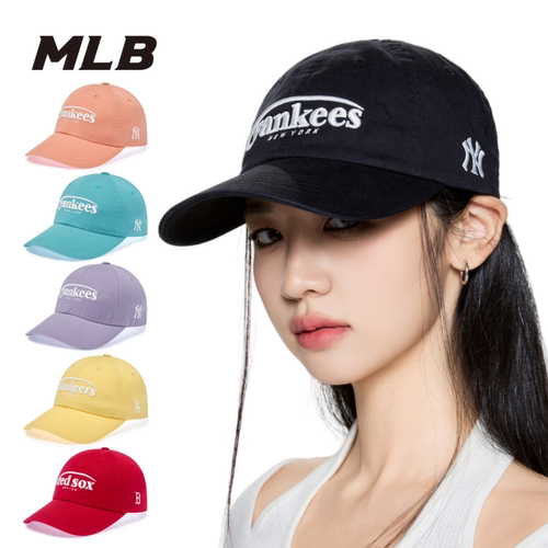韩国MLB新款男女多巴胺正品棒球软顶字母刺绣防晒鸭舌帽3ACPV315