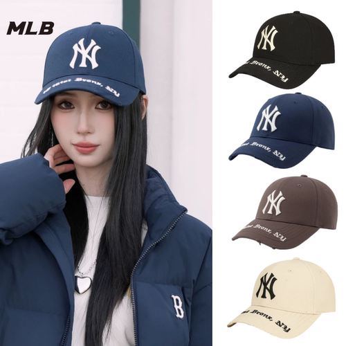 MLB新款硬顶LA大标字母刺绣男女可调节日常休闲鸭舌潮帽3ACPKP02N