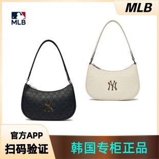 MLB 正品NY纽约洋基队字母金属大LOGO饺子包腋下单肩包3ABQS022N