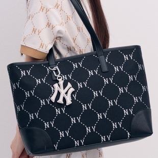 MLB 复古老花满印时尚休闲单肩斜挎包手提包大号托特包3AORL014N
