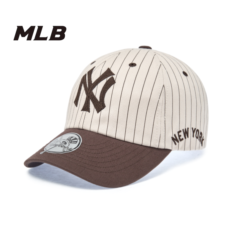 韩国MLB正品新款洋基队NY时尚条纹撞色百搭棒球帽潮牌3ACPB255N