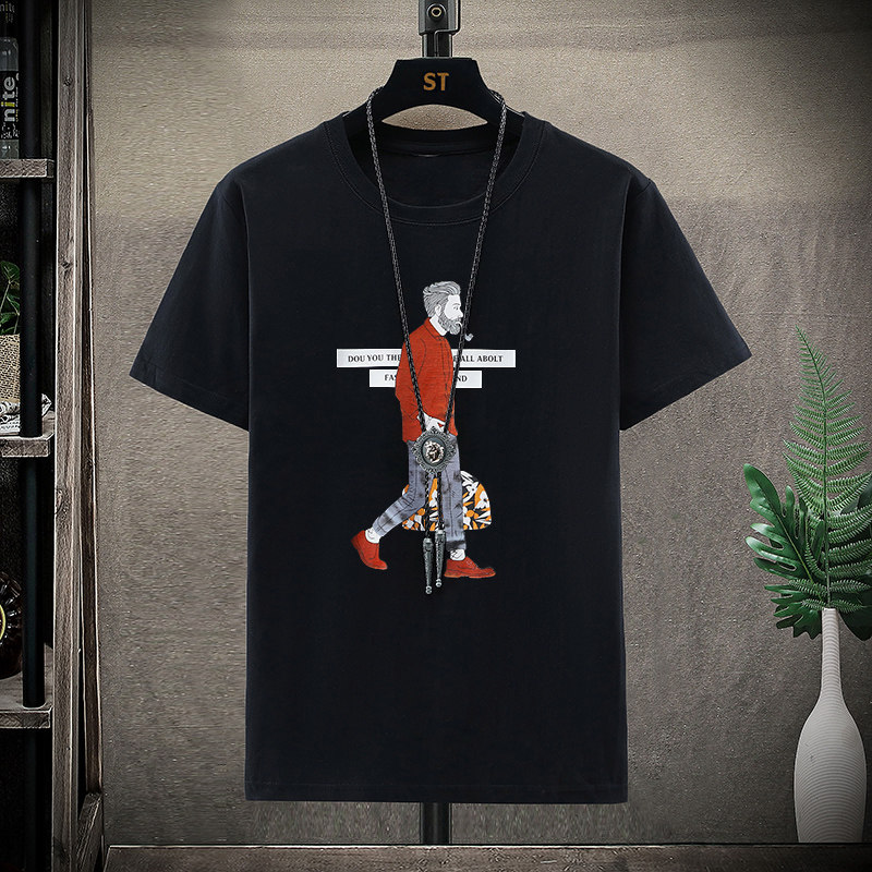 新款純棉短袖男恤夏季寬鬆半袖男裝百搭潮