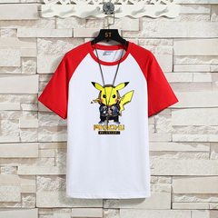 New short sleeve T-shirt for men's stitching and color contrast