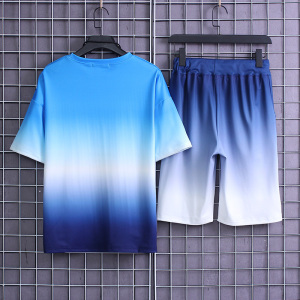 2021新款夏季短袖套装男士韩版潮流渐变套装爆5013-TZ50-P40图片
