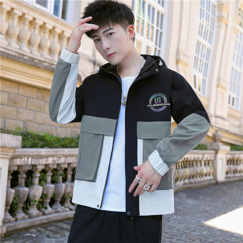 New tooling jacket men's Korean fashion Hooded Jacket