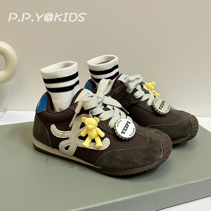 新款真皮儿童阿甘鞋免系带软底