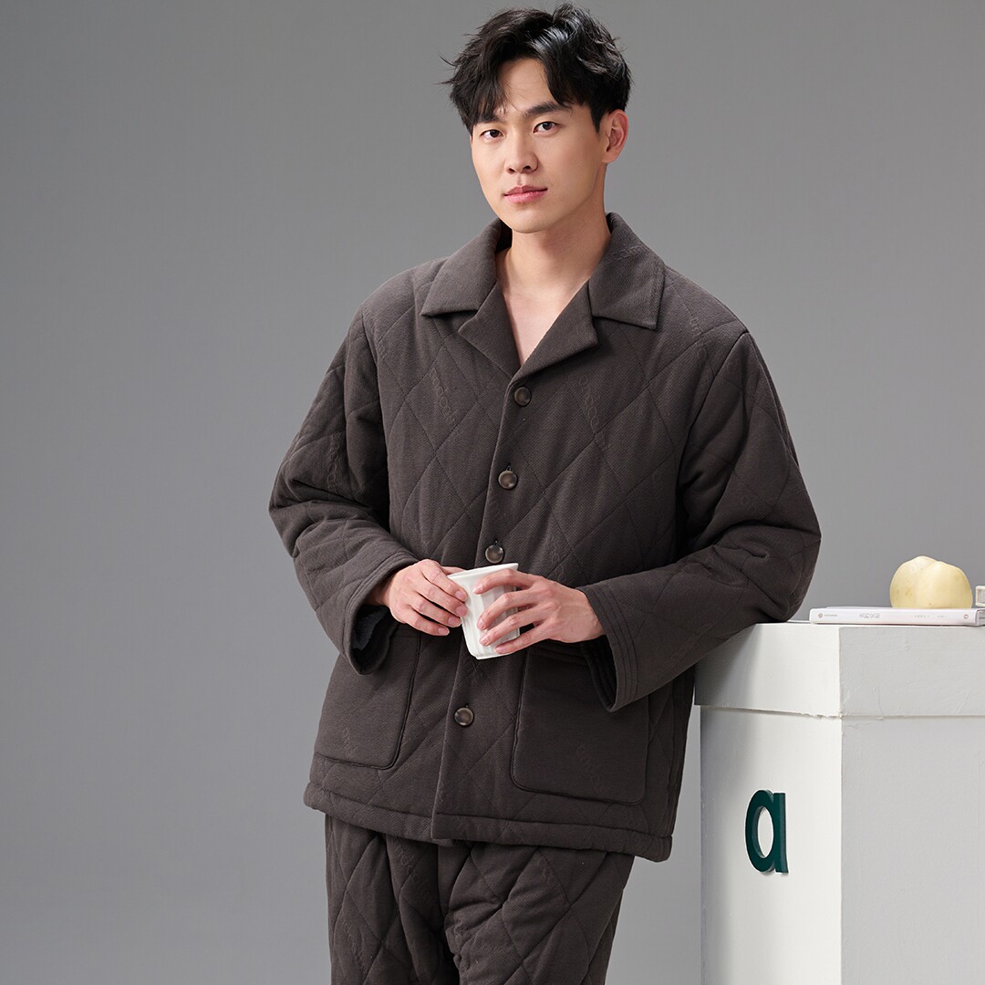 安之伴男冬季夹棉保暖家居服
