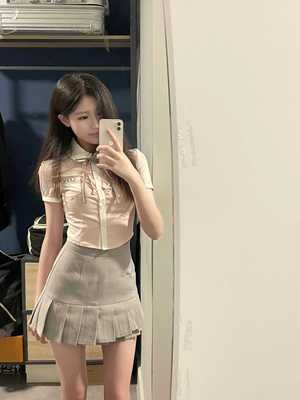 百褶裙a字裙短款韩版a型