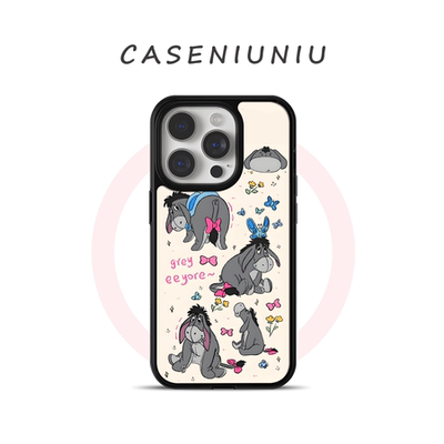 粉色蝴蝶结Eeyore 适用于苹果17promax手机壳磁吸iPhone16磁吸支架15小众高级感14卡通13全包磨砂可爱手机壳