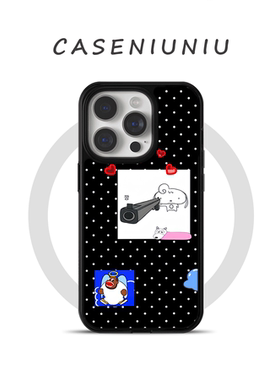 Y2K举起手 适用苹果17promax手机壳磁吸iPhone16新款15可爱14高级感小众13黑色波点韩系ins风华为手机壳个性