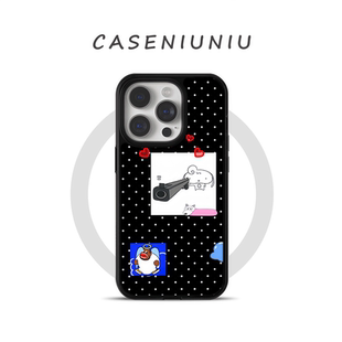 Y2K举起手 适用苹果17promax手机壳磁吸iPhone16新款15可爱14高级感小众13黑色波点韩系ins风华为手机壳个性