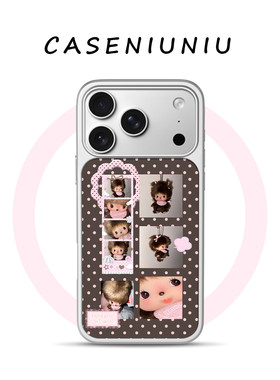 韩系ins波点蒙奇奇 适用苹果小米手机壳磁吸iPhone17promax新款16古早15少女心14小众高级13手机壳不撞款可爱