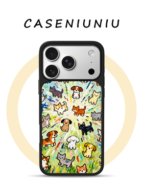 彩色小狗 适用于苹果小米手机壳磁吸iPhone17promax新款创意16创意15可爱超火14不撞款13高级感手机壳超好看