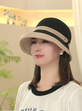 春夏新款渔夫帽大帽檐轻薄女防晒帽翻边遮阳透气可折叠百搭帽子女