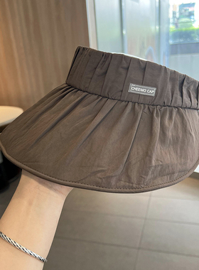 速干空顶帽女夏季可折叠遮脸防晒帽子2024新款大檐百搭户外遮阳帽