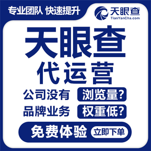 天眼查浏览提升企查查启信宝代运营平台托管公司推广优化企业
