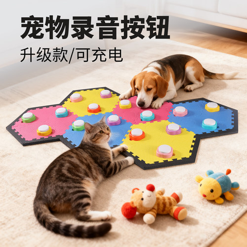 充电猫咪狗宠物交流按钮解闷神器