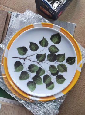 地中海风格热带树叶装饰挂画 欧暇酒店房间床头挂盘壁画