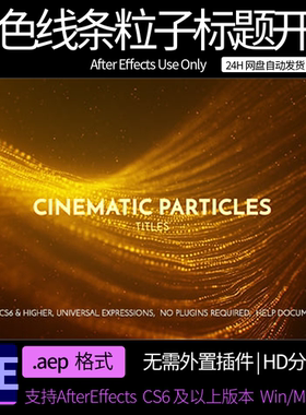 AE模板 金色线条粒子背景影视文字标题开场片头动画 AE素材模板