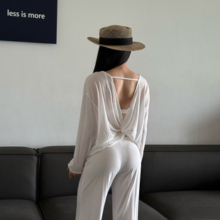 宽松美背性感运动健身长袖 瑜伽服罩衫 上衣柔软透气 新款 高颜值