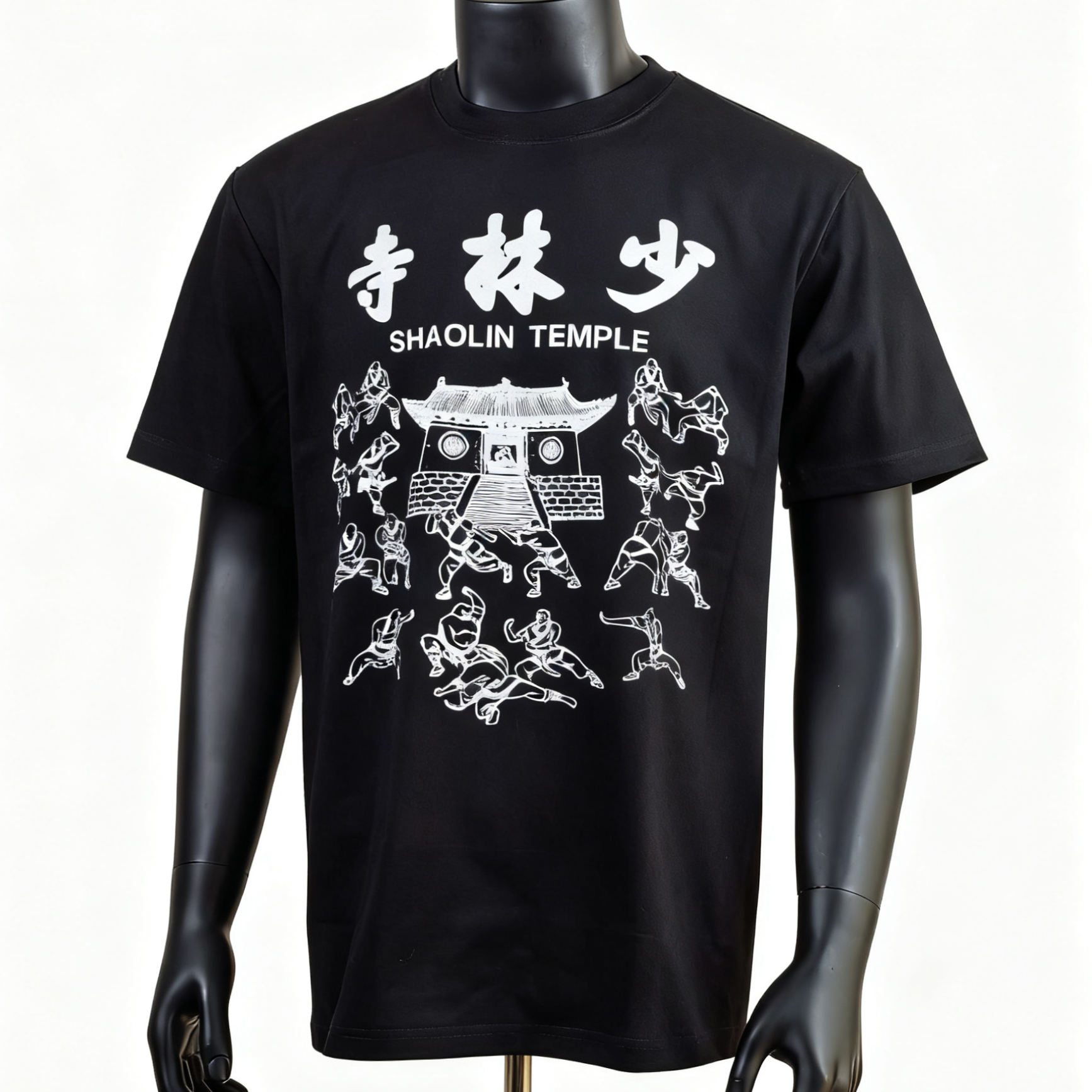 重磅230克t恤短袖纯棉太极少林文化衫男女武术练功表演少林寺图案