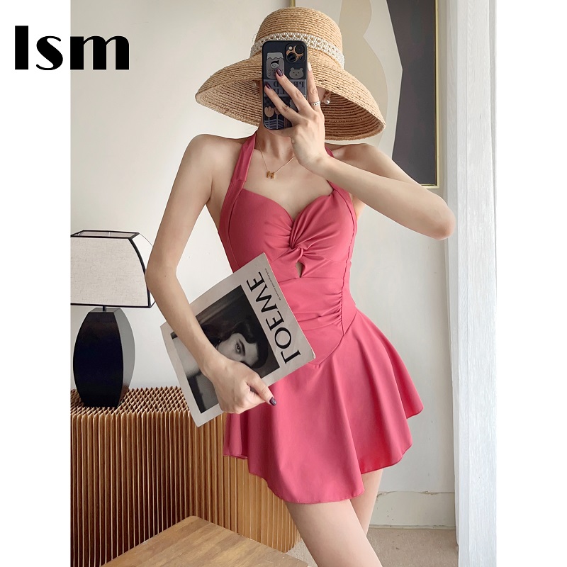 丽思漫纯欲风连体裙式泳衣女