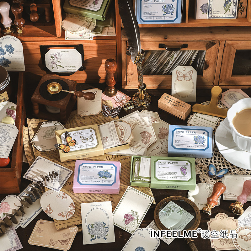 infeelme暖空 山野晚集系列diy手帐装饰特种纸凸版印刷便签
