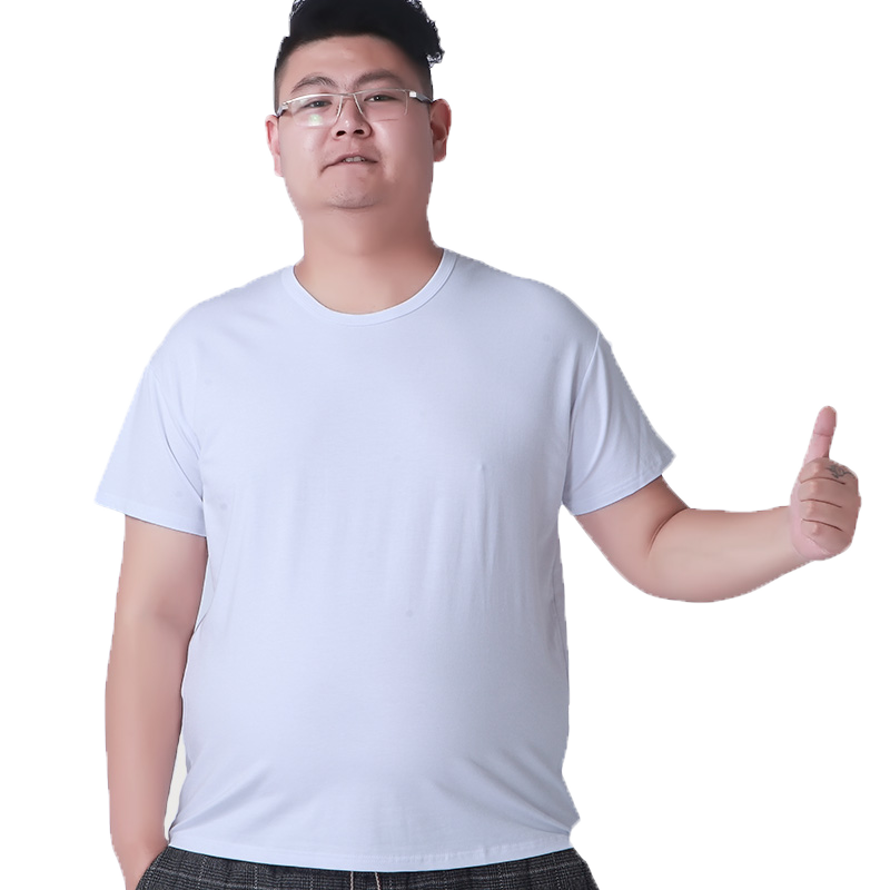 莫代尔加肥加大码圆领胖人汗衫