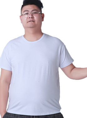 莫代尔加肥加大码圆领胖人汗衫