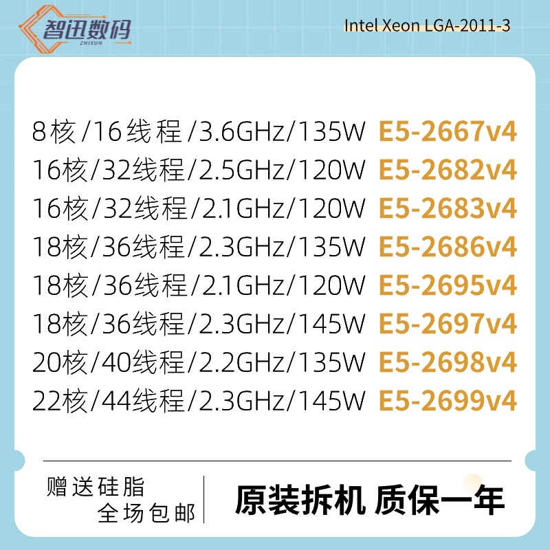 Intel E5-2643 2658v4 2667v4 2686v4 2687Wv4 2695v4 2699v4 CPU