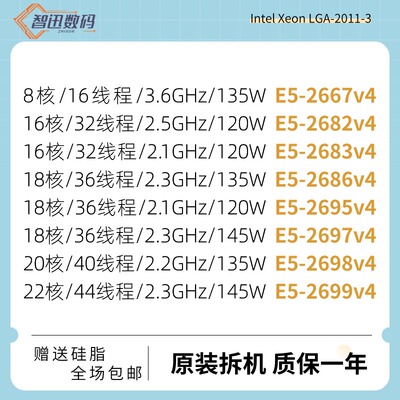 Intel E5-2618Lv4 2643v4 2667v4 2687Wv4 2699v4 4628Lv4 CPU