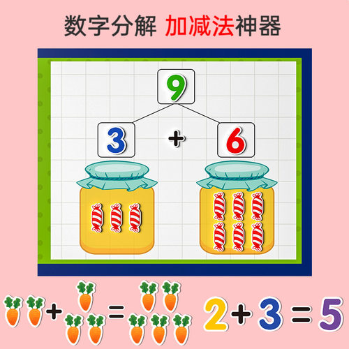 3568岁幼儿园数学早教具数字分解算术小学一年级数学加减法益智玩-封面