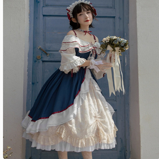 出租白雪姬withpuji原创设计lolita洋装肩膀下拉两穿在逃公主裙