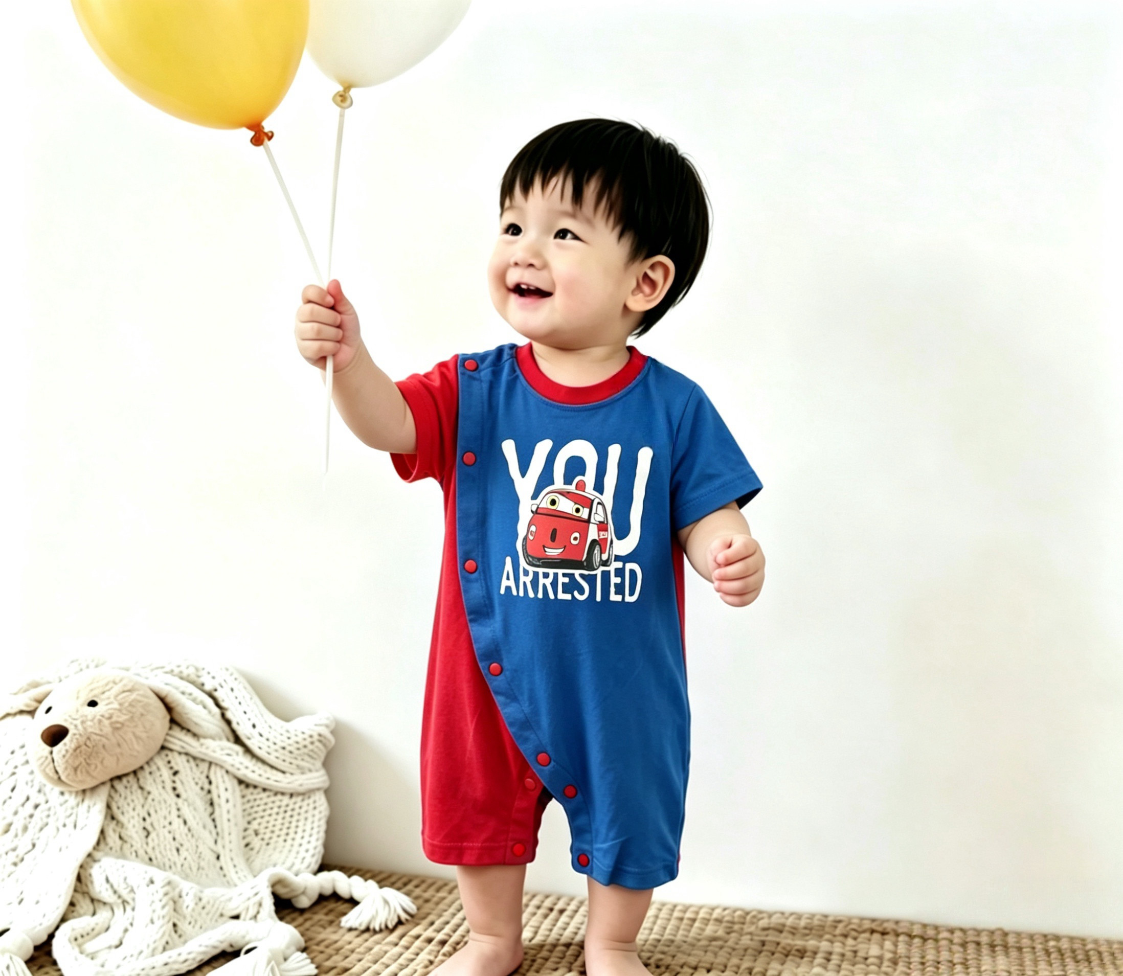 夏季纯棉短袖幼儿连体宝宝时尚哈衣男女童游玩爬服外出服
