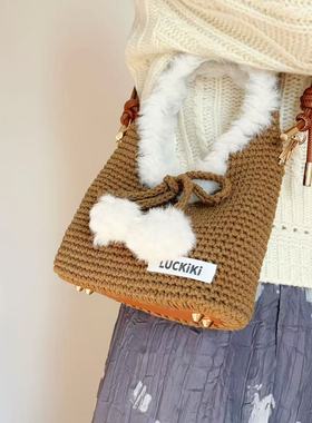 六织织Luckiki饭团三角包手提斜挎包  空心棉2mm 非成品