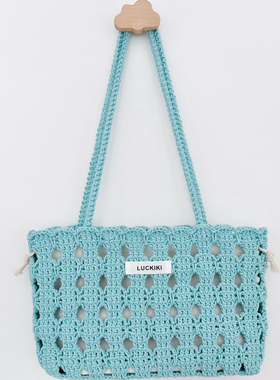 六织织Luckiki法式镂空手织包包钩针编织材料包钩织diy空心棉线