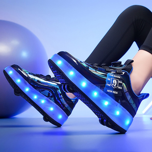 旋转纽扣四轮暴走鞋可走可滑送工具爆走鞋轮滑鞋溜冰鞋轮子鞋