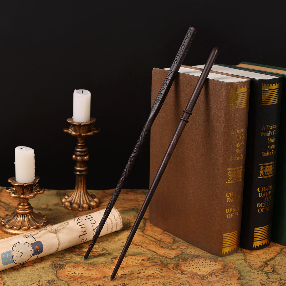 紫光檀创意魔法棒教师教杆小天狼星魔杖老师教鞭家长戒尺实木短棍