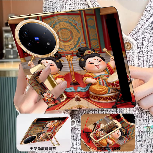 翻盖腕带支架vivoxfold6手机壳新款折叠屏xfold5创意可爱女款xfold3国潮风唐贵妃高级感磁吸一体防摔保护