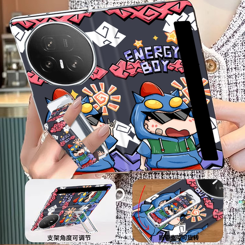 翻盖腕带支架荣耀magicv6手机壳新款折叠屏v5磁吸一体v2可爱女款vs2动漫小新高级感v3卡通情侣款vs3全包防摔