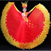 2020新款 开场舞大摆裙演出服大气舞蹈服装 长裙大型现代舞大裙子女